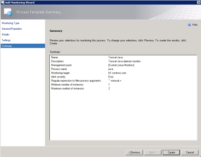 Process Template Summary Page